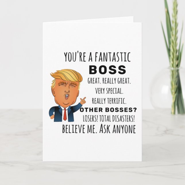 Carte Amusant Boss Anniversaire Meilleur Cadeau (Devant)