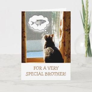Carte Amusant Brother Chat Et Poisson Anniversaire