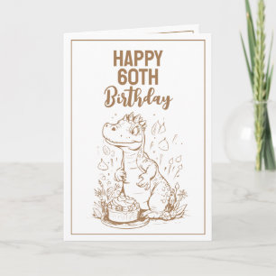 Carte Amusant Brown & blanc Trex Husband 60e anniversair