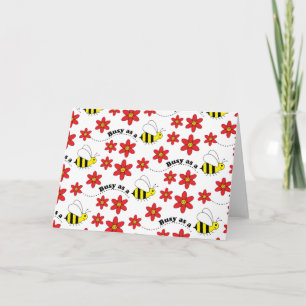 Carte Amusant Busy Petite Bumble Bee Motif mignonne