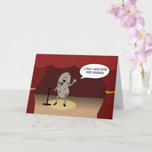 Carte Amusant chanter de la pomme de terre pour l'annive (Orchidée)
