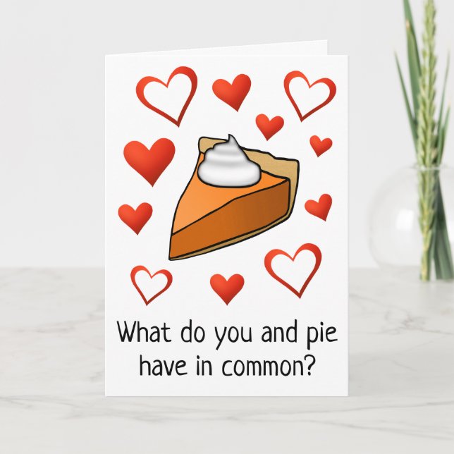 Carte Amusant Coeurs de l’amoureux de la tarte Bonne Sai (Devant)