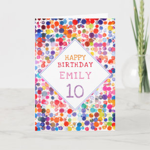 Carte Amusant coloré aquarelle Peinture Anniversaire de 