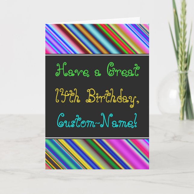 Carte Amusant, coloré, Whimsical 14th Birthday Card (Devant)