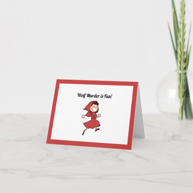 Carte Amusant conte fée foncé Petit chaperon rouge (Devant)