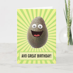 Carte Amusant Cute Avocado Avoir Un Grand Anniversaire