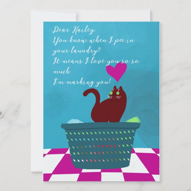 Carte Amusant De Mauvais Chat Personnalisé Valentine (Devant)