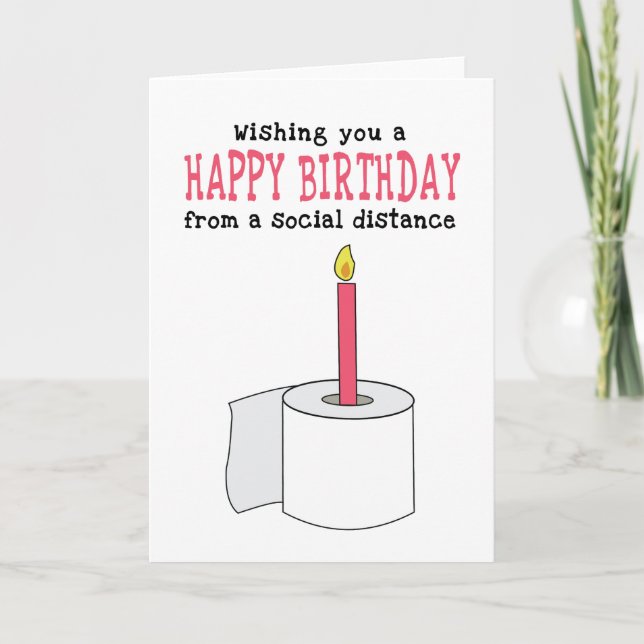Carte Amusant Distancing Social Anniversaire (Devant)