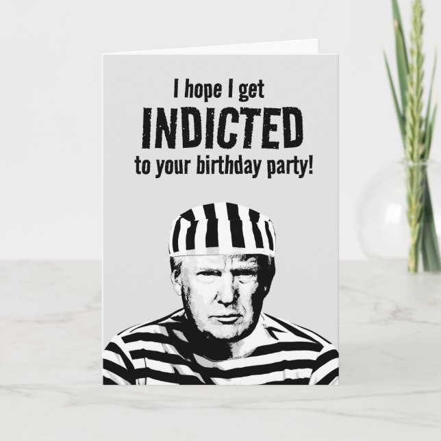 Carte Amusant Donald Trump Mugshot Anniversaire (Devant)