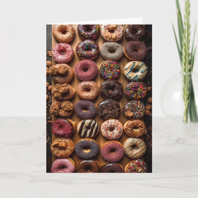 Carte Amusant Donut Yummy - Blanc à l'intérieur - (Devant)