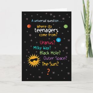 Carte Amusant/Doux Ados de l'espace Anniversaire