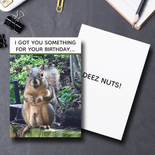 Carte Amusant écureuil Deez Nuts Adulte Humour Anniversa