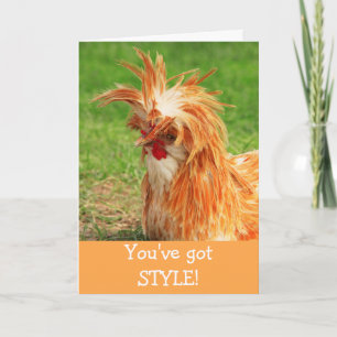 Carte Amusant élégant poulet Anniversaire