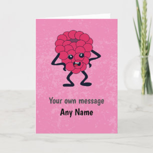 Carte Amusant framboise thème personnalisé Anniversaire 