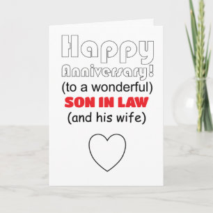 Carte Amusant gendre en droit et anniversaire de mariage