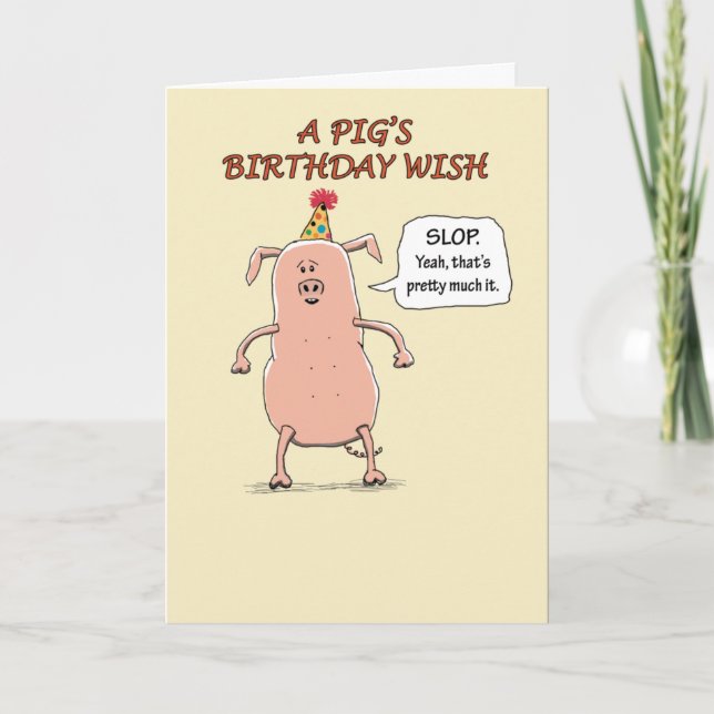 Carte Amusant Go Hog Wild Anniversaire (Devant)