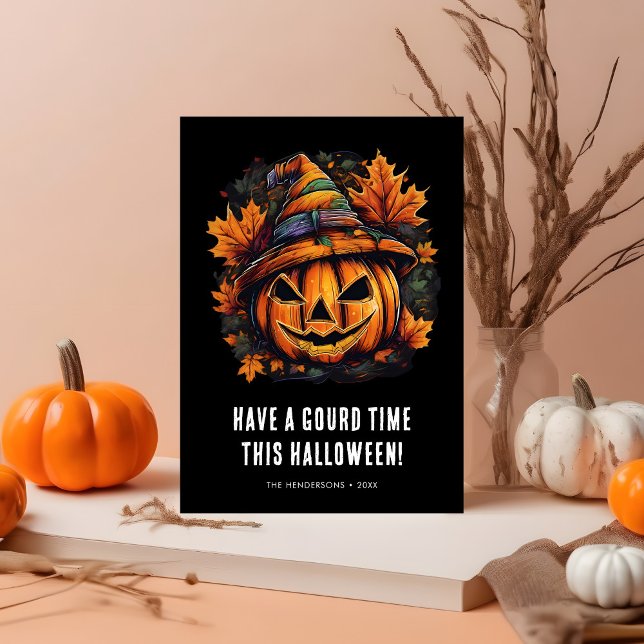Carte Amusant Gourd Heure Citrouille Halloween (Créateur téléchargé)