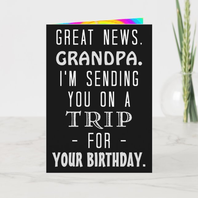 Carte Amusant grand-père Anniversaire Voyage Retro Hippi (Devant)