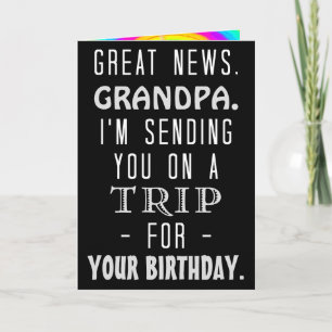 Carte Amusant grand-père Anniversaire Voyage Retro Hippi