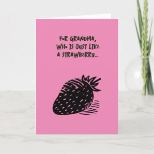 Carte Amusant jeu de fraises Anniversaire pour grand-mèr