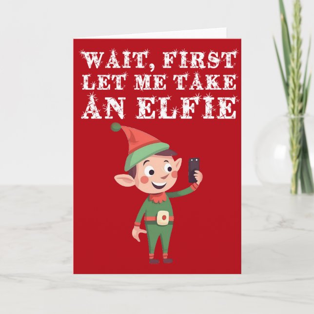 Carte Amusant Jeu De Noël D'Elfe Laissez-Moi Prendre Un  (Devant)