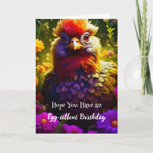 Carte Amusant jeu de poulets Anniversaire (Devant)