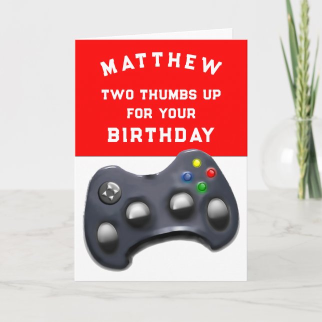 Carte Amusant jeu vidéo Anniversaire (Devant)