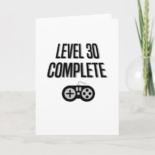 Carte Amusant Joueur 30e Anniversaire Niveau 30 Complet