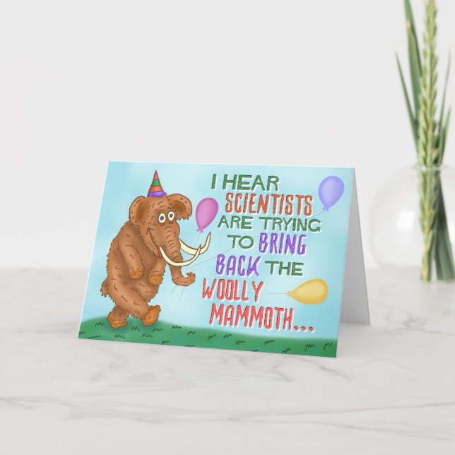 Carte Amusant Joyeux Anniversaire Laine Mammoth Plaisant (Devant)