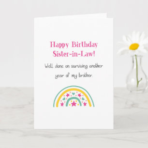 Carte Amusant Joyeux Anniversaire Soeur en Droit Anniver