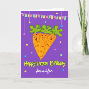 Carte Amusant Joyeux Végan Anniversaire