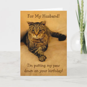 Carte Amusant Mari de chat Anniversaire