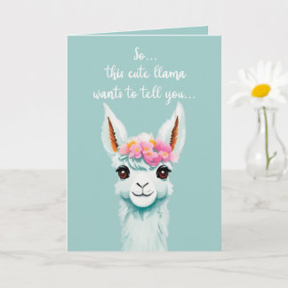 Carte Amusant mignon lama Joyeux anniversaire
