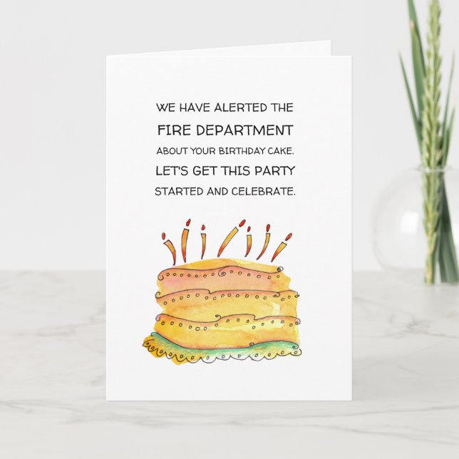 Carte Amusant Obtenir Vieux Anniversaire Bougies et gâte (Devant)
