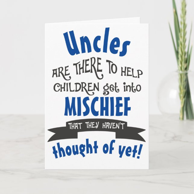 Carte Amusant oncle mal anniversaire (Devant)