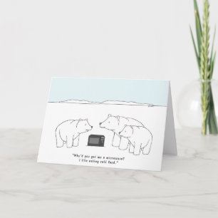 Carte Amusant Ours polaire mignon Anniversaire Animal Hu