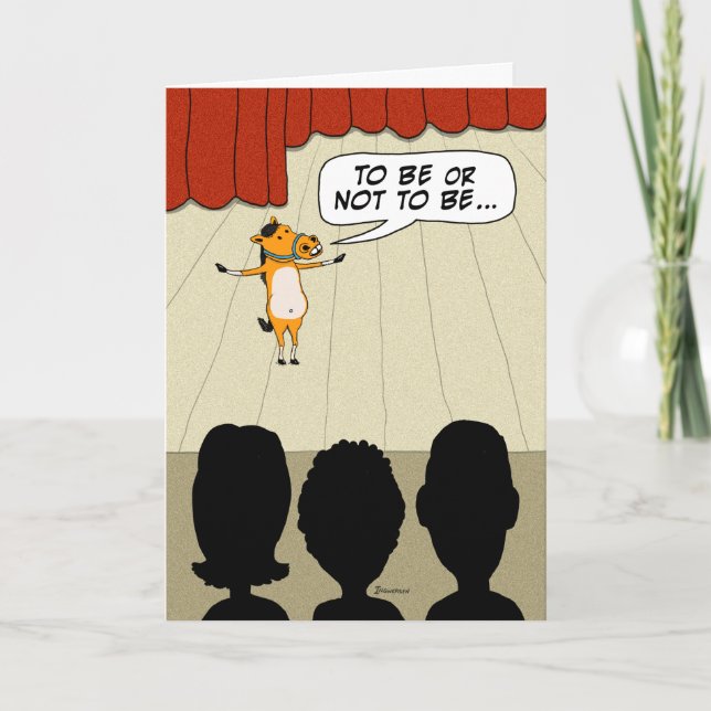 Carte Amusant Petit Cheval Jouer Joyeux Anniversaire (Devant)