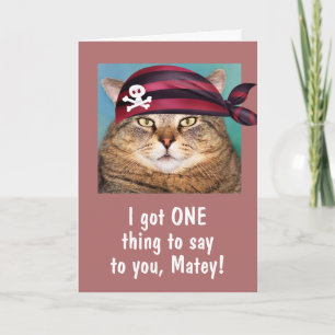 Carte Amusant Pirate Graisse Chat Anniversaire