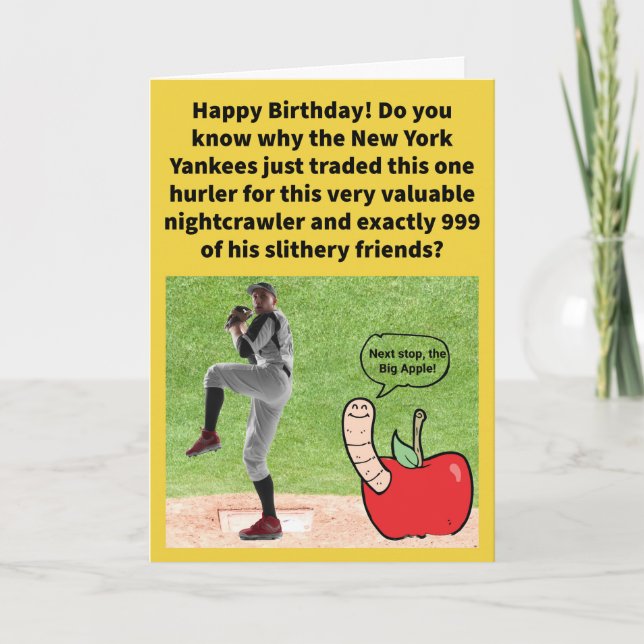 Carte Amusant Pun Un Pitcher vaut un 1000 vers Anniversa (Devant)