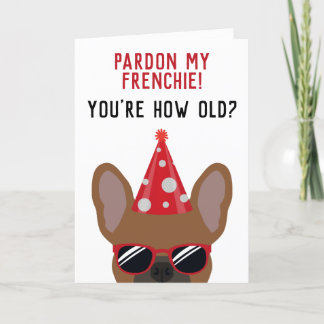 Carte Amusant Red Fawn French Bulldog Anniversaire