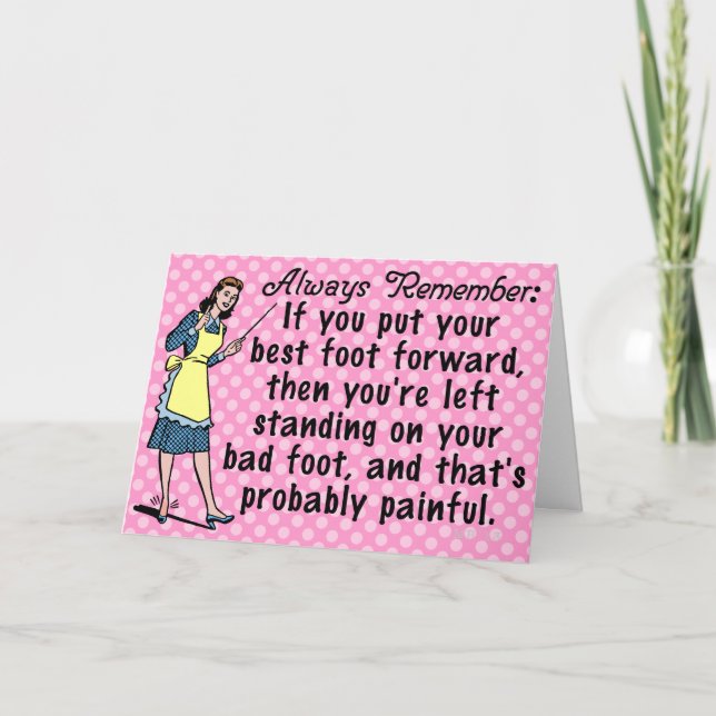 Carte Amusant Retro Meilleur Pied Démotivant (Devant)