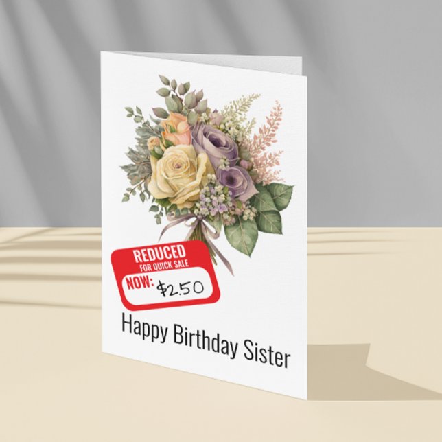 Carte Amusant Soeur Anniversaire Réduit Sticker (Créateur téléchargé)