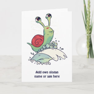 Carte Amusant Surfer Planche Surf Attraper Un Ado Vague