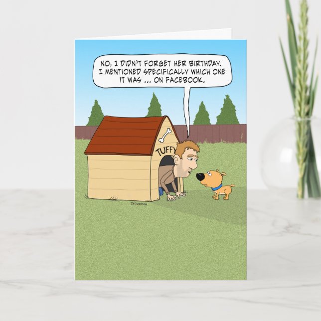 Carte Amusant type dans Doghouse Anniversaire (Devant)