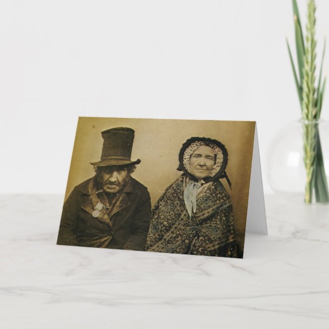 Carte Amusant Vieux Mari Victorien et Femme Couple Postc (Devant)