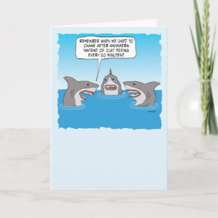 Carte Amusant Vieux Requins Passent Leur Temps À Pisser