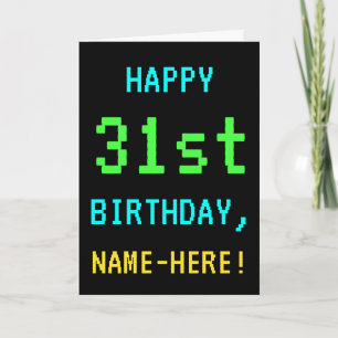 Carte Amusant Vintage/Retro Jeu vidéo Look 31e anniversa