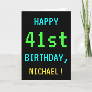 Carte Amusant Vintage/Retro Jeu vidéo Look 41ème anniver