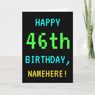 Carte Amusant Vintage/Retro jeu vidéo Look 46e anniversa
