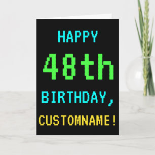 Carte Amusant Vintage/Retro Jeu vidéo Look 48e anniversa